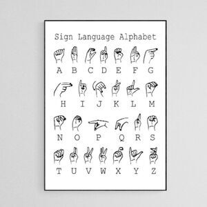 ASL Sign Language Alphabet Print